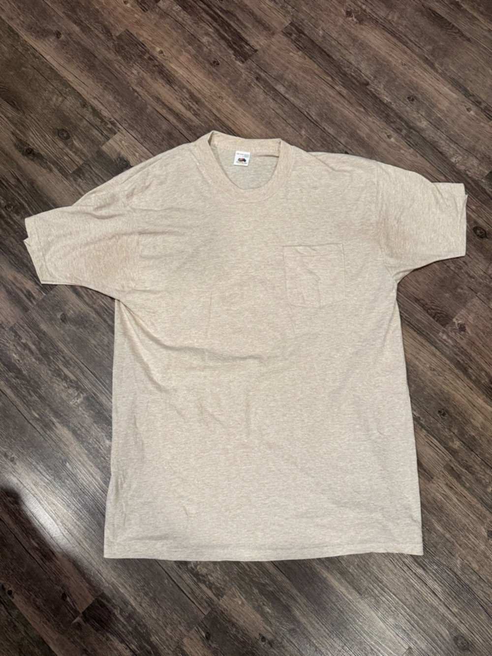 Vintage 90s Fruit Of The Loom Golden Blend Pocket Shirt Beige Men’s XXL
